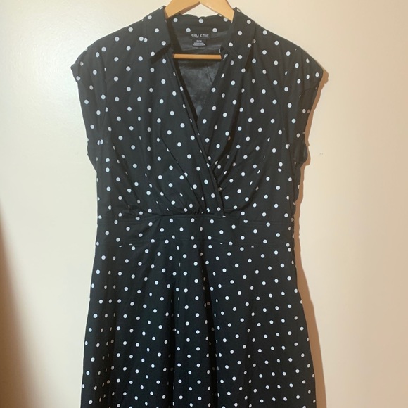City Chic Retro Polka Dot Dress - Picture 2 of 5